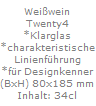 Wei�wein
Twenty4
*Klarglas
*charakteristische
Linienf�hrung
*f�r Designkenner
(BxH) 80x185 mm
Inhalt: 34cl